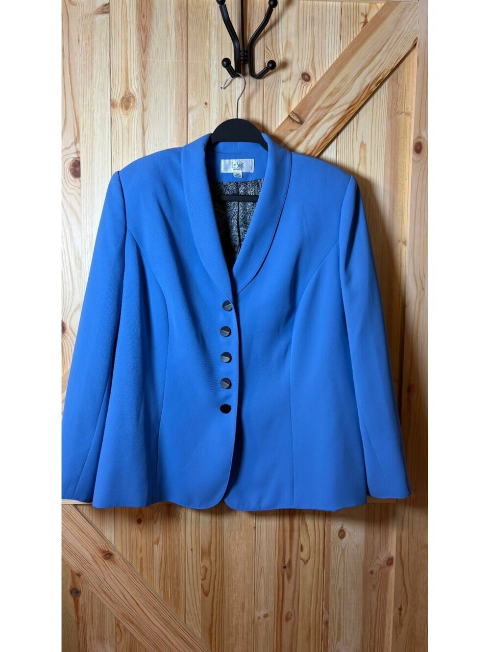Le Suit Woman Blue Blazer Jacket Size 16W